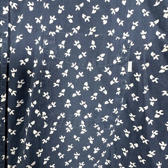 OBEY Propaganda Dandelion Short Sleeve Button Down Shirt Men’s Sz Medium Navy - Picture 8 of 10